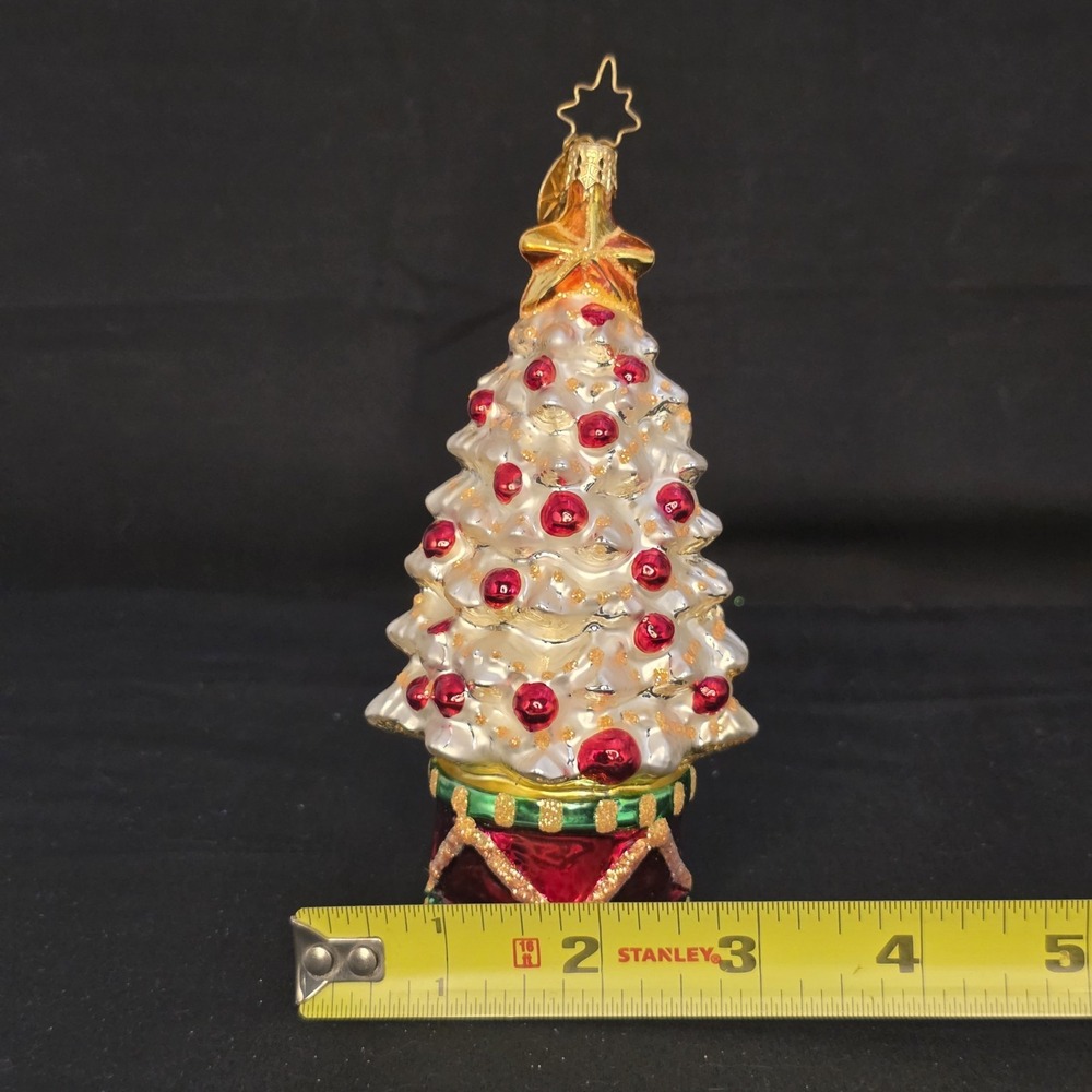 Christopher Radko Rhythm & Spruce 2002 White Christmas Tree Ornament 1011221 - Picture 9 of 9